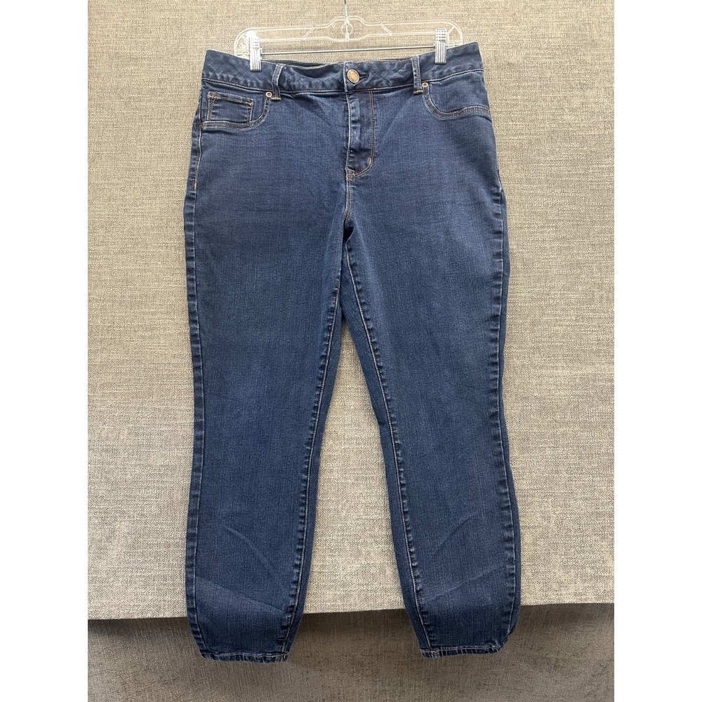 Maurices Skinny Jeans Womens 14 Blue Denim Stretch High Rise Comfort Slim Fit